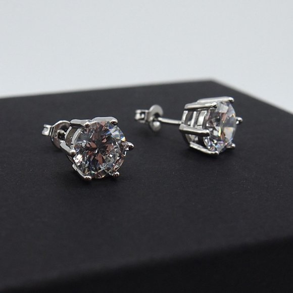 💫 Last One 💫 Huge 4.00ctw Solid Platinum PT950 Certified Moissanite Earrings - Picture 4 of 9